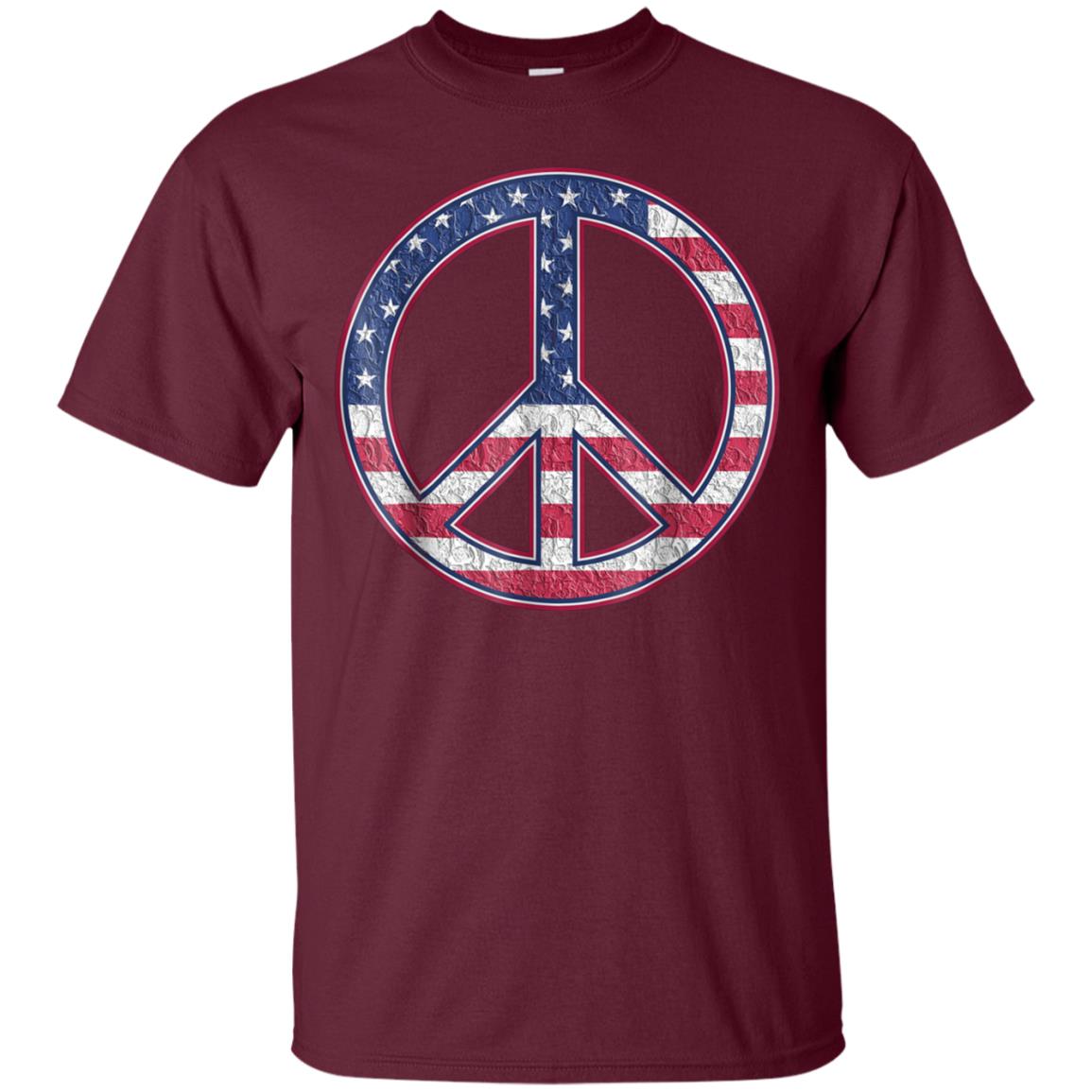 American Peace Sign Funny Happy 4th Fourth Of July T-Shirt