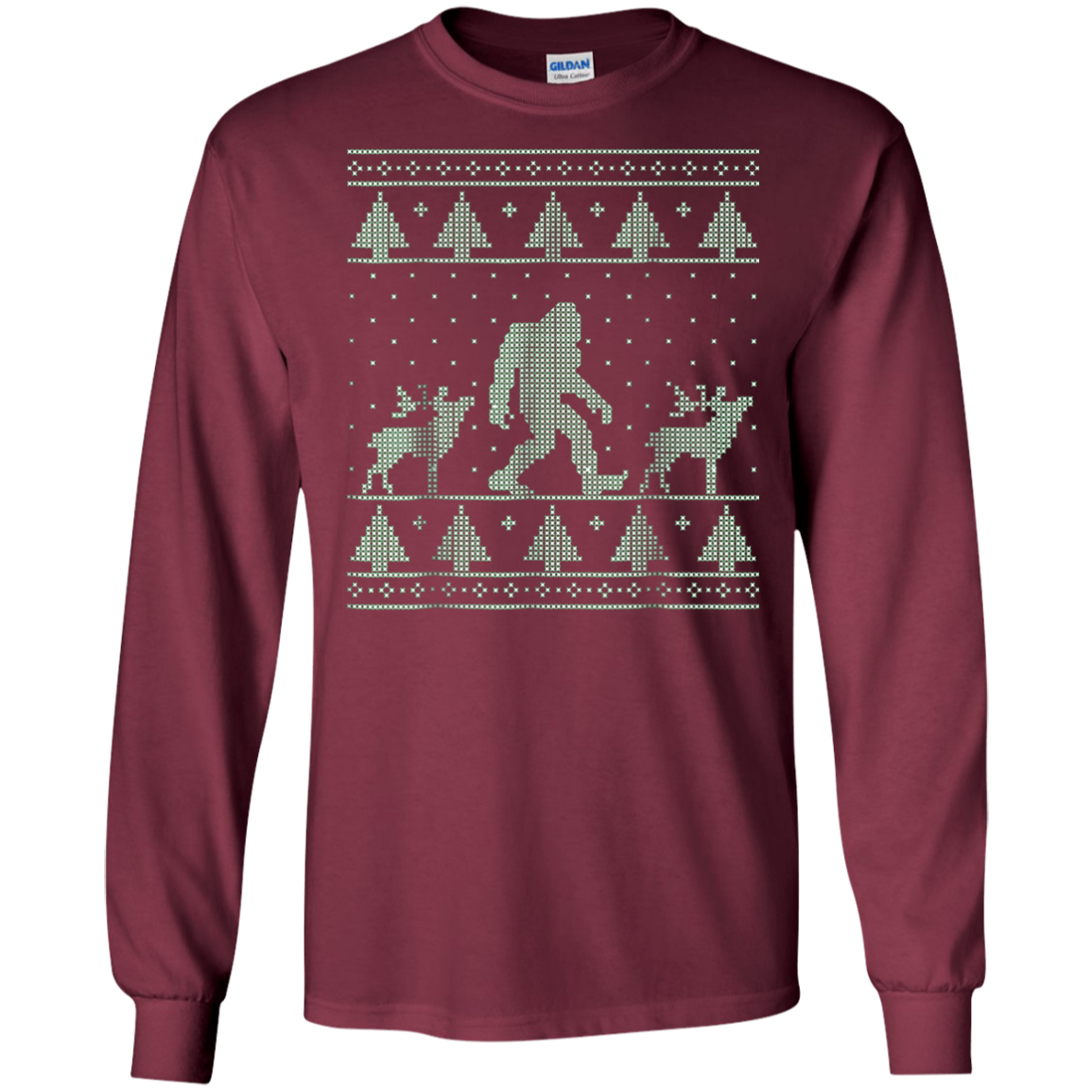 Bigfoot Ugly Christmas Sweater T-Shirt, Funny Sasquatch Gift