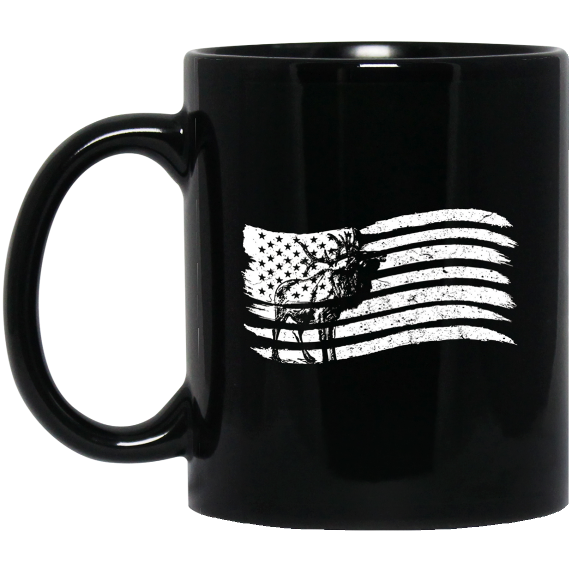 American Flag T-Shirt With Elk Vintage Look