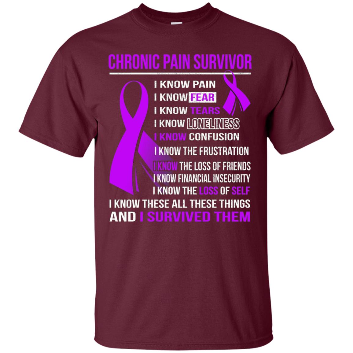 CHRONIC PAIN Survivor i know pain, tears t-shirt