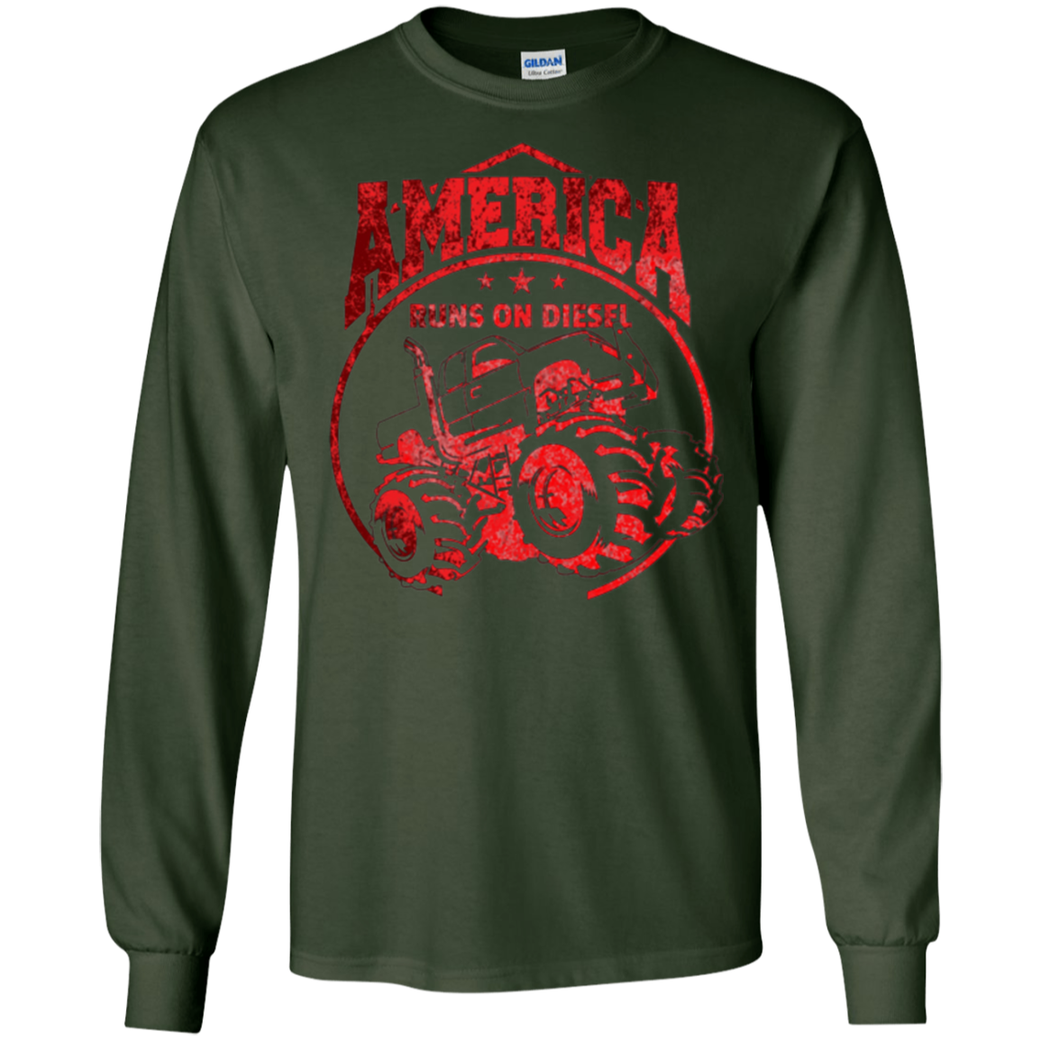 America Runs On Diesel Gear Monster SUV Truck Fans T-Shirt