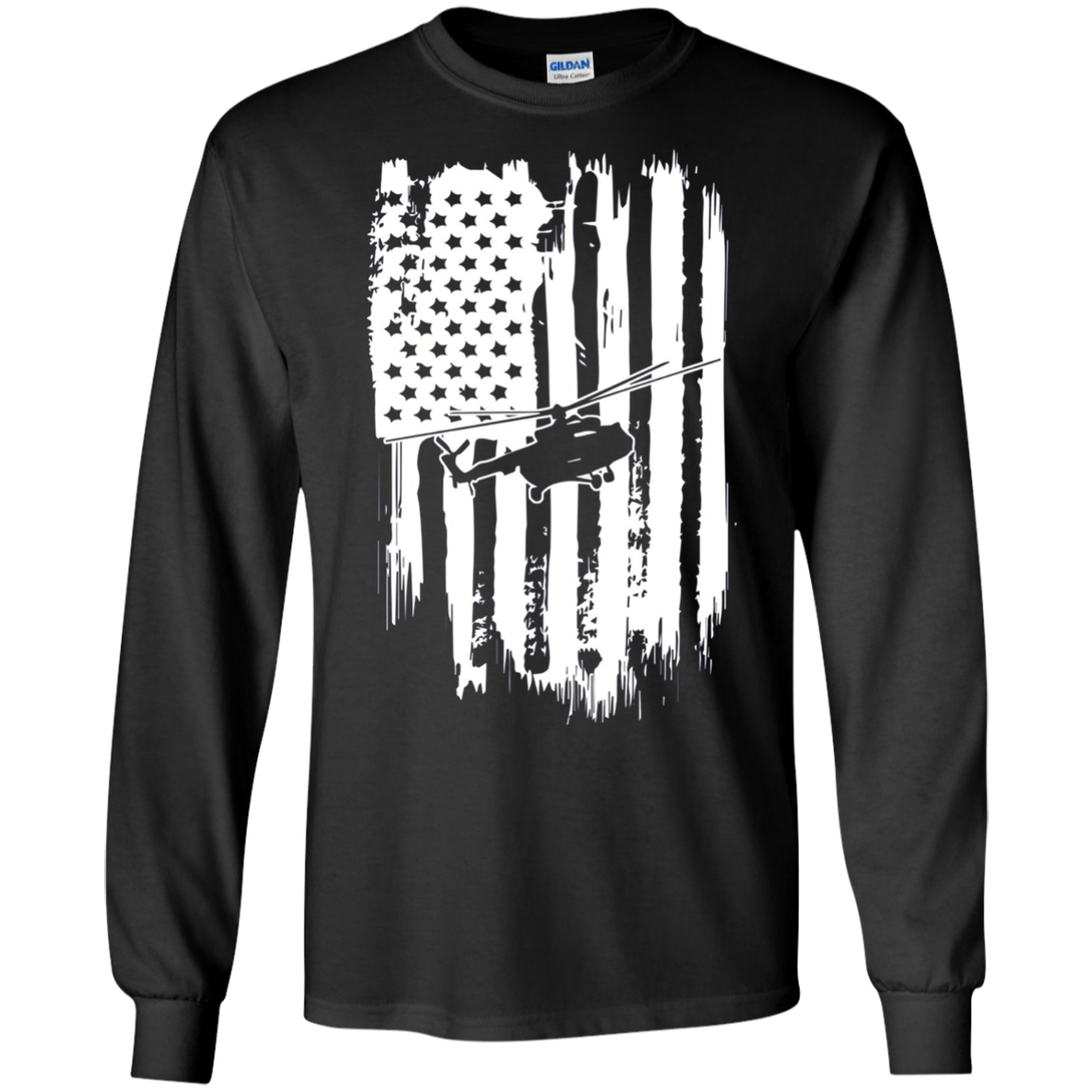 American Flag T-Shirt For Helicopter Pilot Or Fan Patriotic