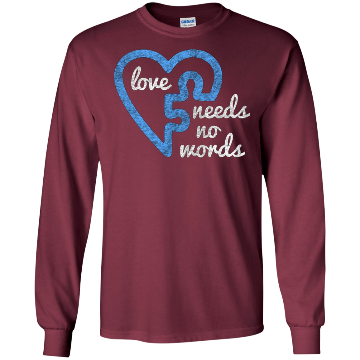 L'amour de l'autisme n'a pas besoin de mots T-shirt de pièce de puzzle en détresse