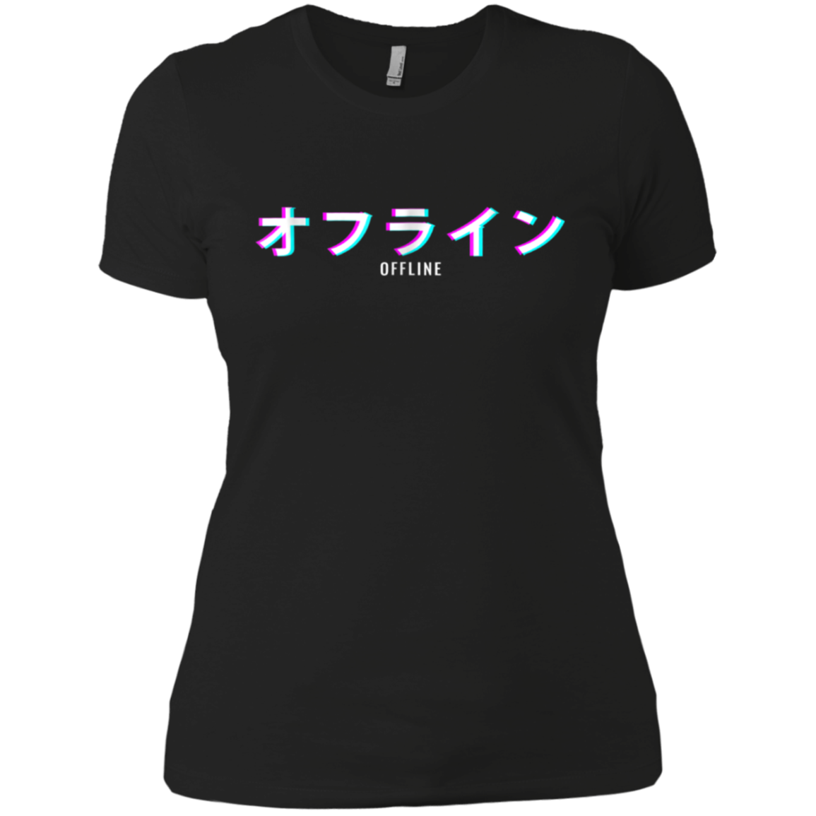 Aesthetic Offline Japanese Text Vaporwave T-Shirt