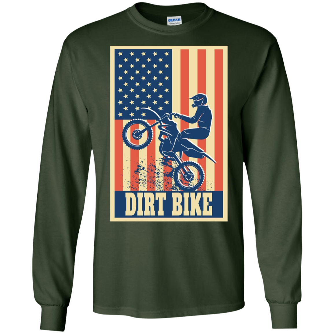 American Flag Patriotic Motocross Dirt Bike Shirt