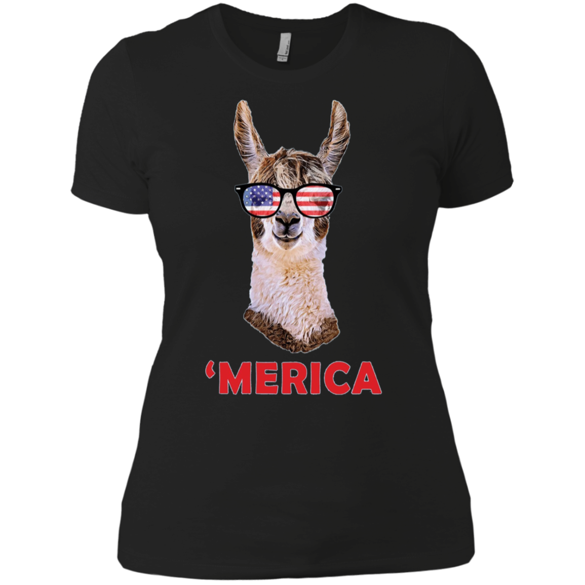 'Merica Llama Patriotic USA July 4 Sunglasses Funny T-Shirt