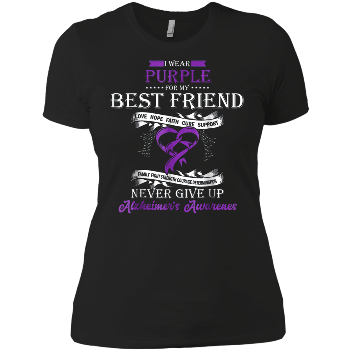 Alzheimer's Awareness Shirt I Wear Purple For My Best Friend