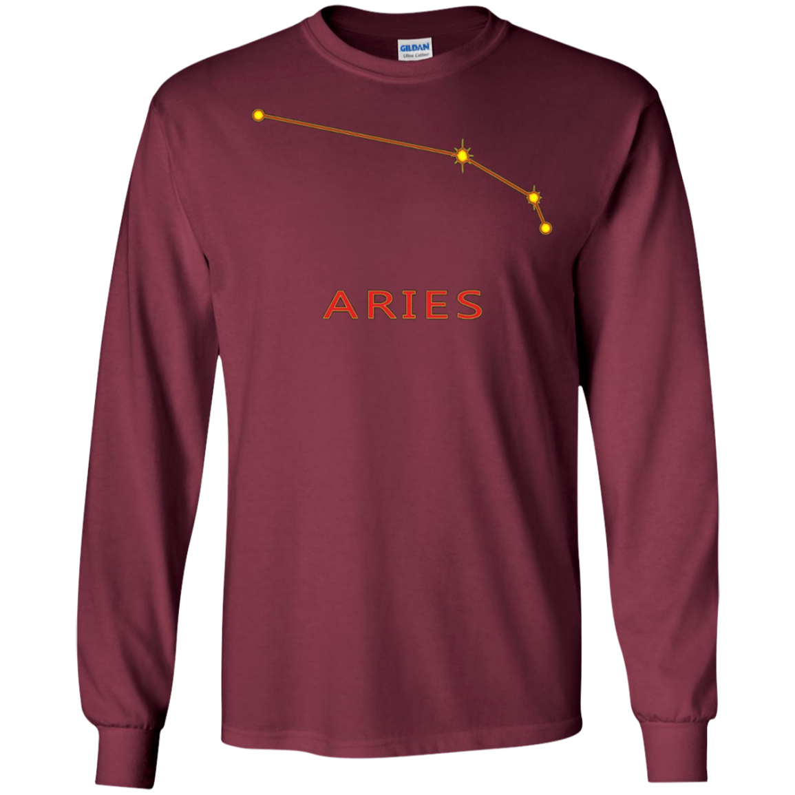 Aries Star Chart Zodiac Long Sleeve T-Shirt