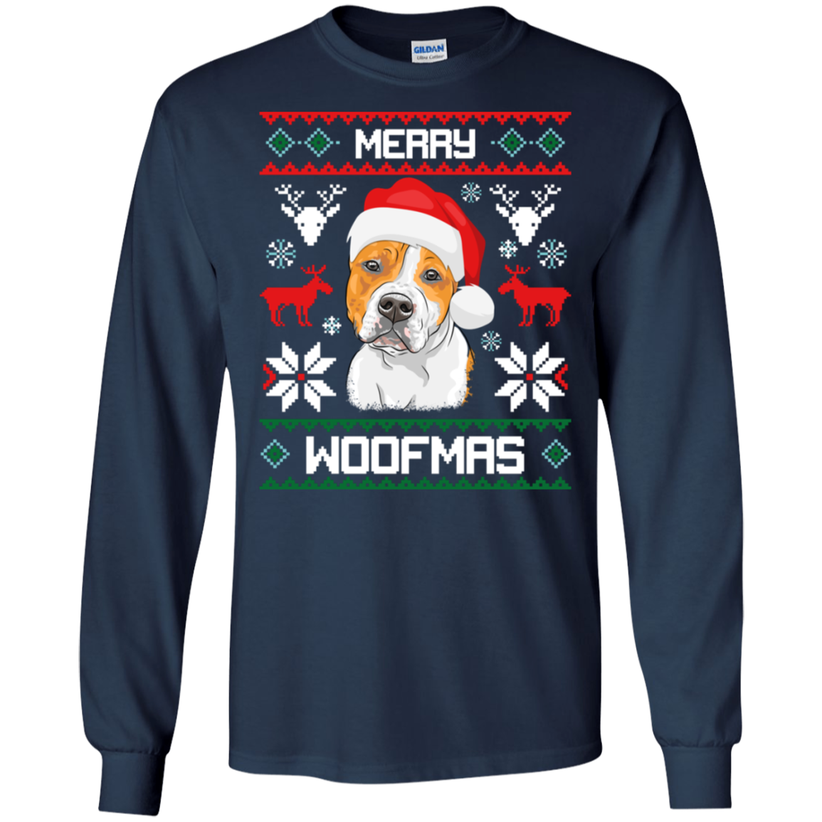 Amstaff Merry Woofmas Christmas Gift T-Shirt