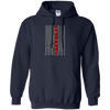 Image of American Flag T-Shirt Red Line Veteran w Dog Tag Long Sleeve