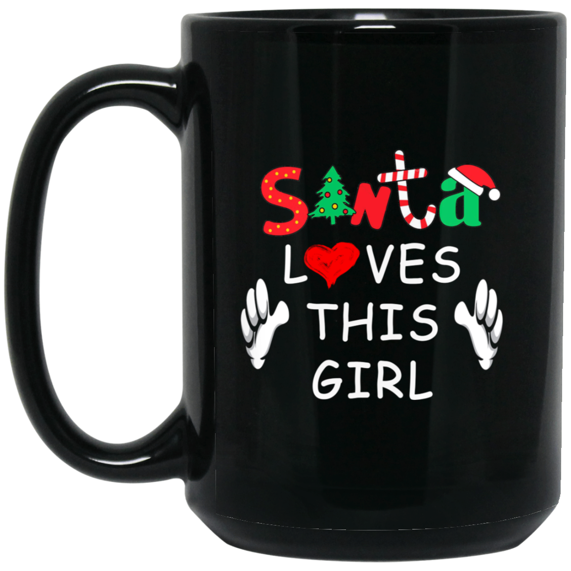 Santa Loves This Girl T Shirt Funny Christmas Gift Shirts