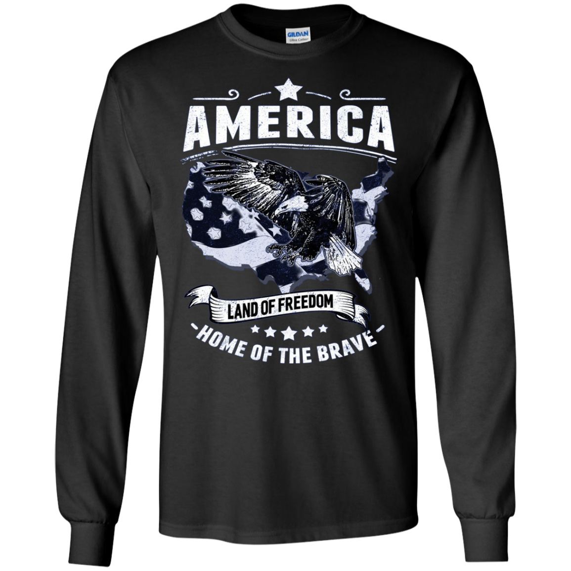 America Land of Freedom Home of the Brave TShirt Patriotic