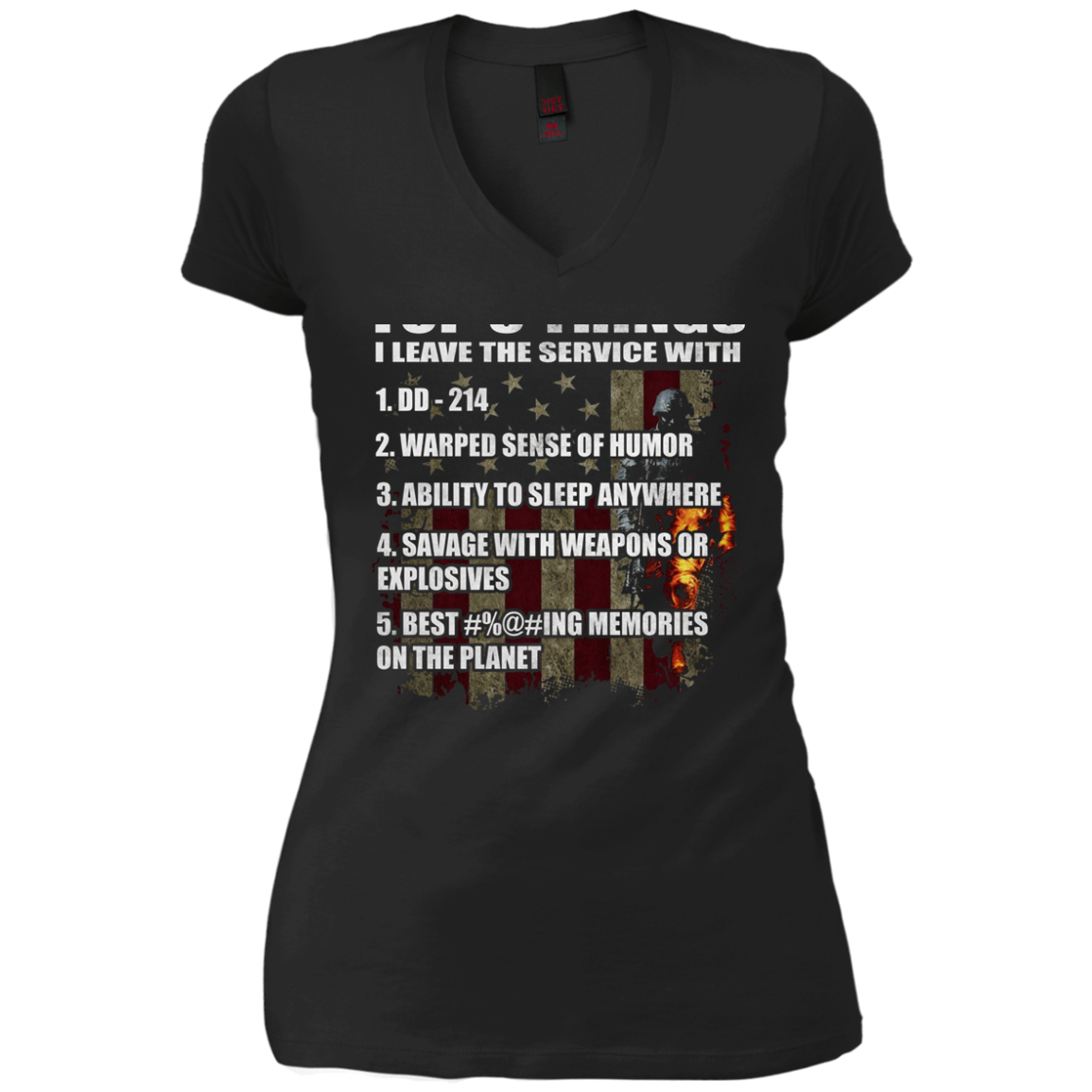 5 Things I Leave The Service With T-shirt Fantastic Veteran