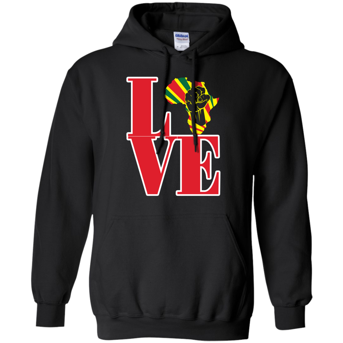 African black power map raised fist I love Africa t-shirt