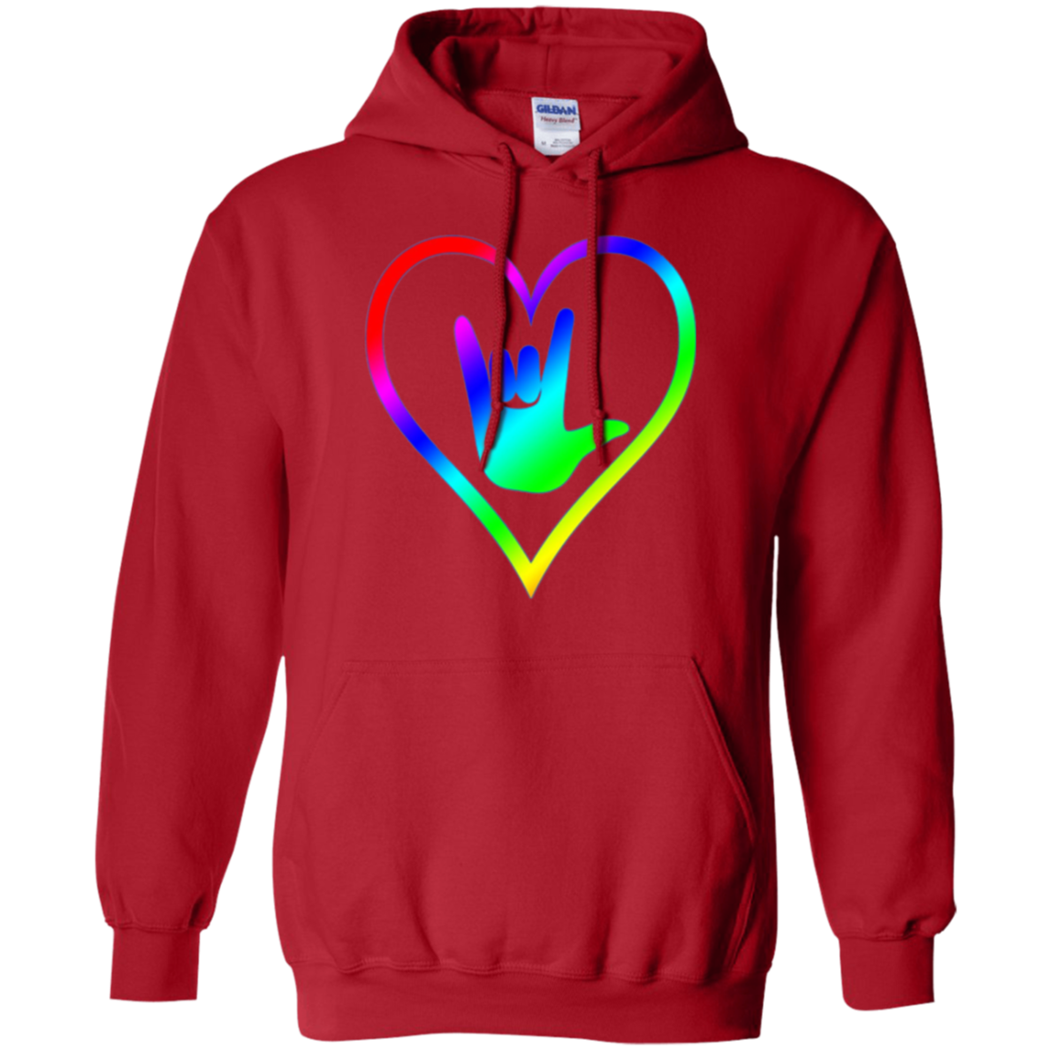 American Sign Language Tshirt I love you - Rainbow - Pride