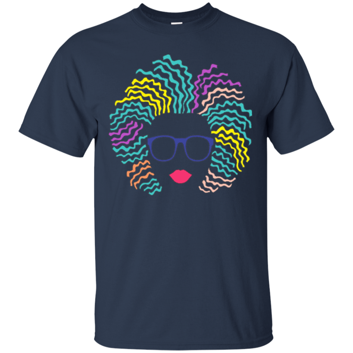 Afro Girl T-Shirt: Natural Hair & Glasses, Black Women Art