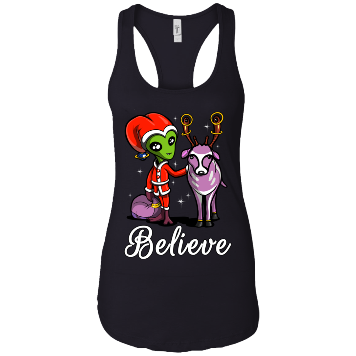 Alien Santa Christmas Funny Ufo Reindeer T-Shirt