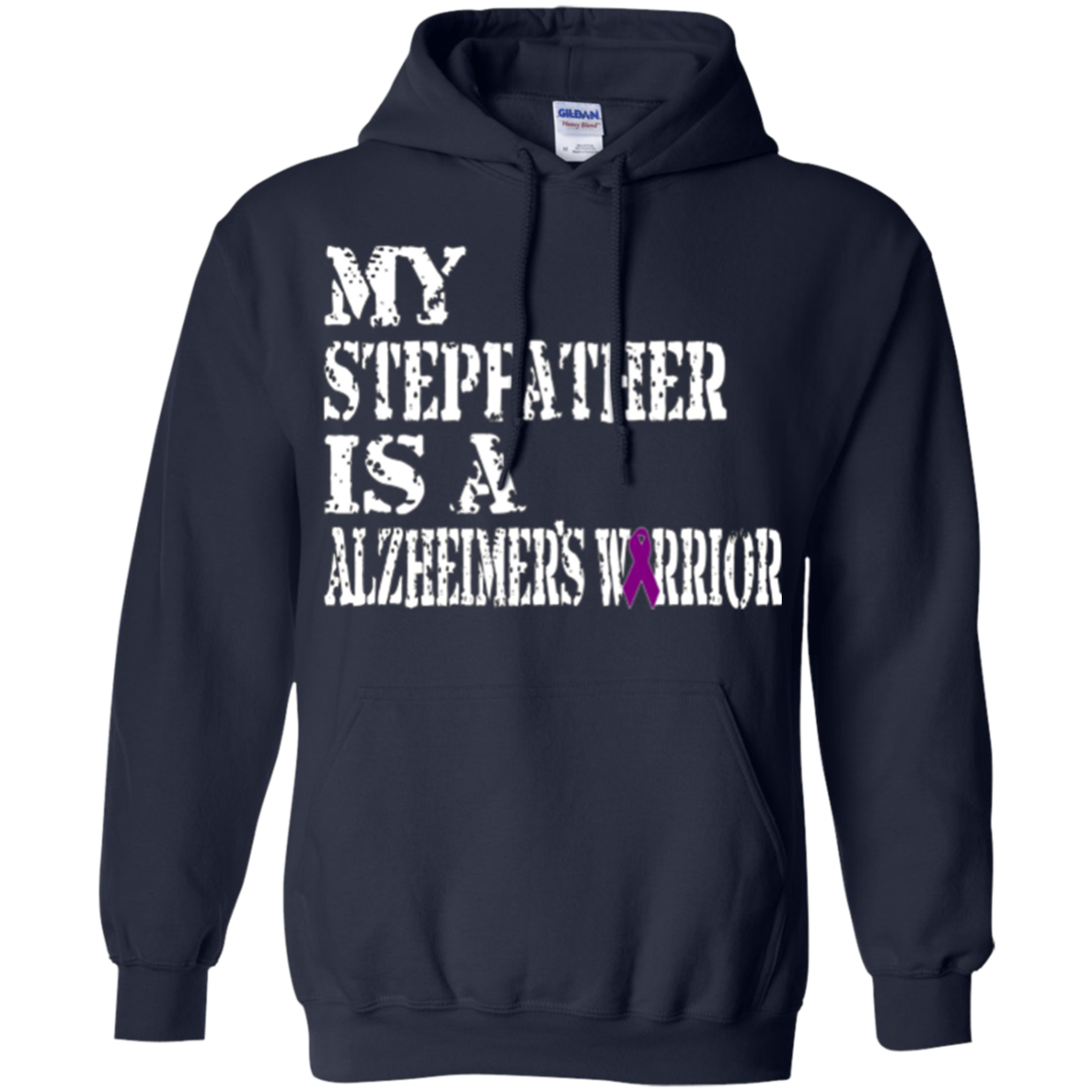 Alzheimer's Awareness Shirt For Stepfather Purple Ribbon Tee