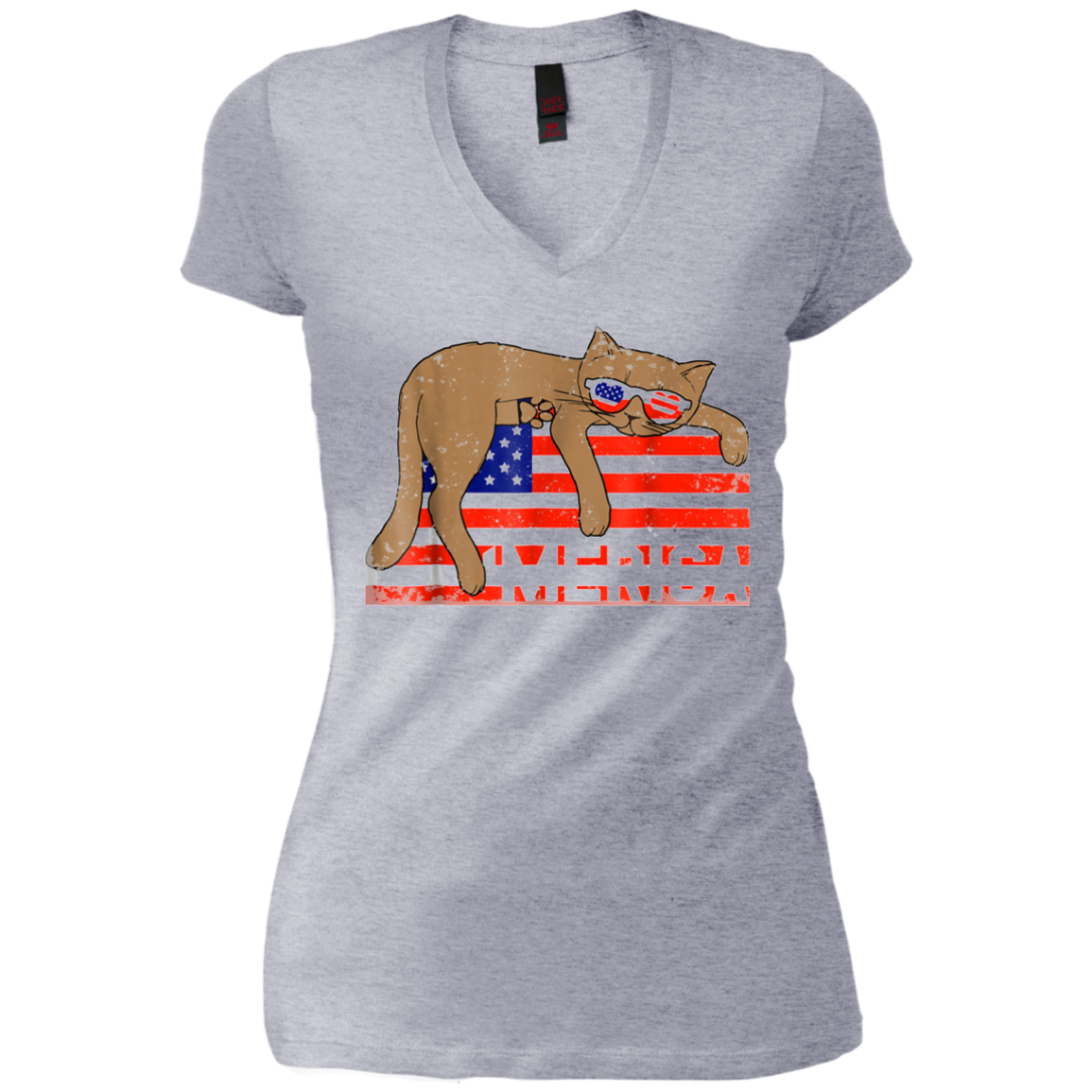 4th of July T-Shirt Funny Cat T shirt USA Flag Patriotic