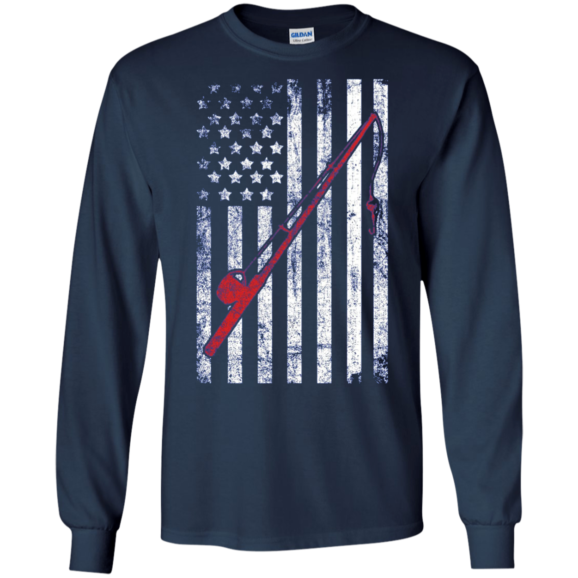 American Flag Patriotic Fishing T shirt