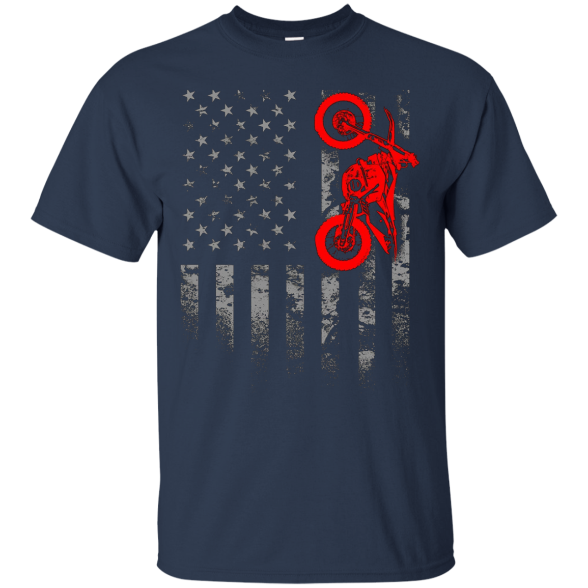 American Flag Motocross Bike Dirtbiking Off Road Tshirt