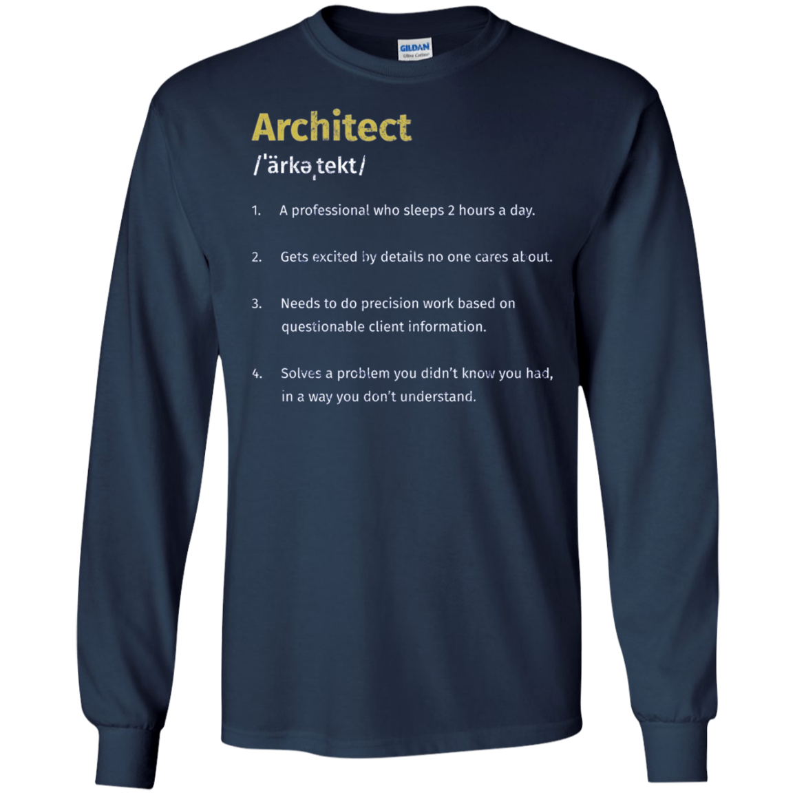 Architect Definition Architecture Distressed Long T-Shirt