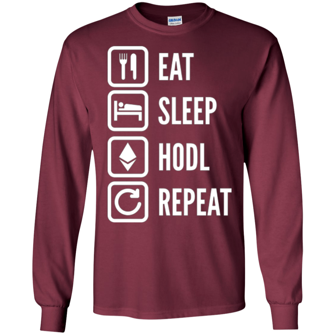 "Eat, Sleep, Hodl, Repeat" Ether T-Shirt