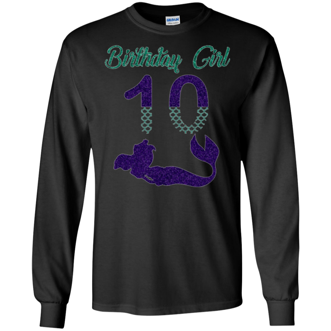 10th Birthday Girl Purple Mermaid T-Shirt