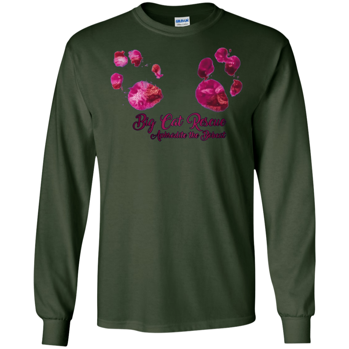Aphrodite Rehab Bobcat LG Paw Print Long Sleeve T-shirt
