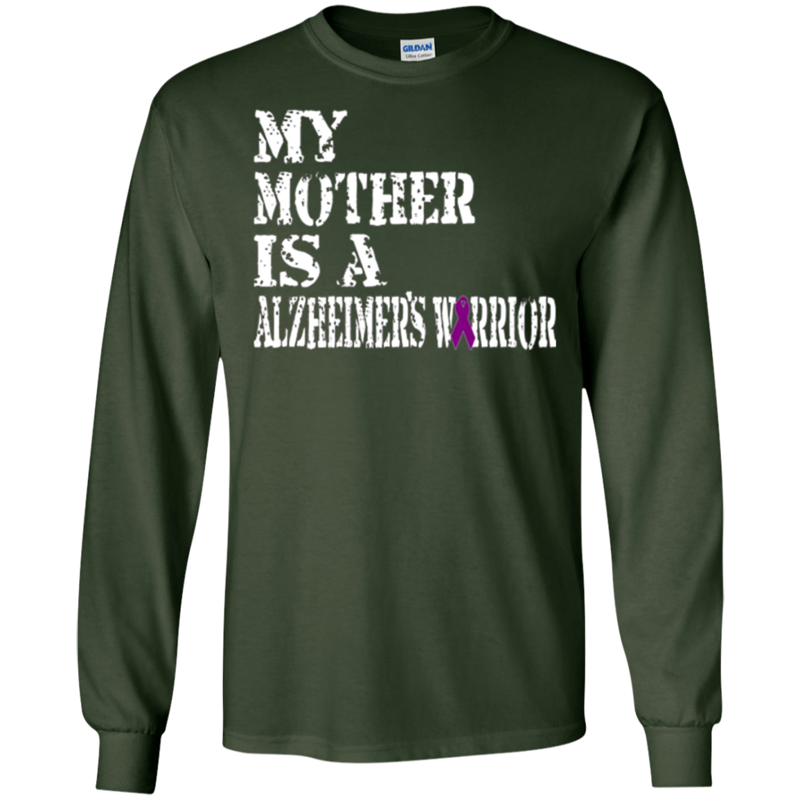 Alzheimer's Awareness Tshirt For Mothers Purple Ribbon Tee