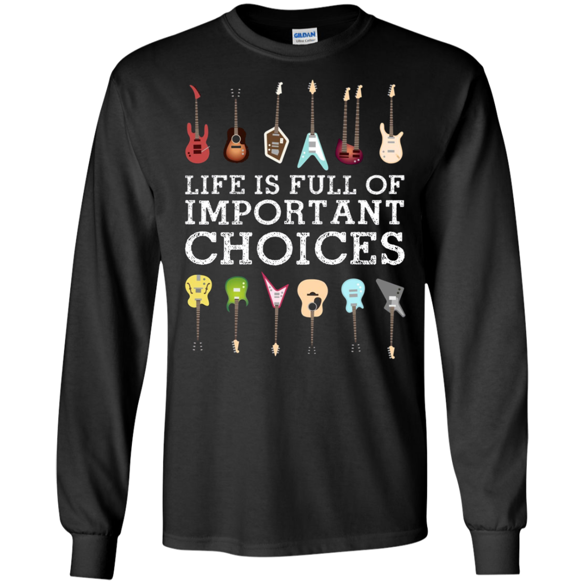 "Important Choices" Electric Guitar Nerd Musician T-shirt