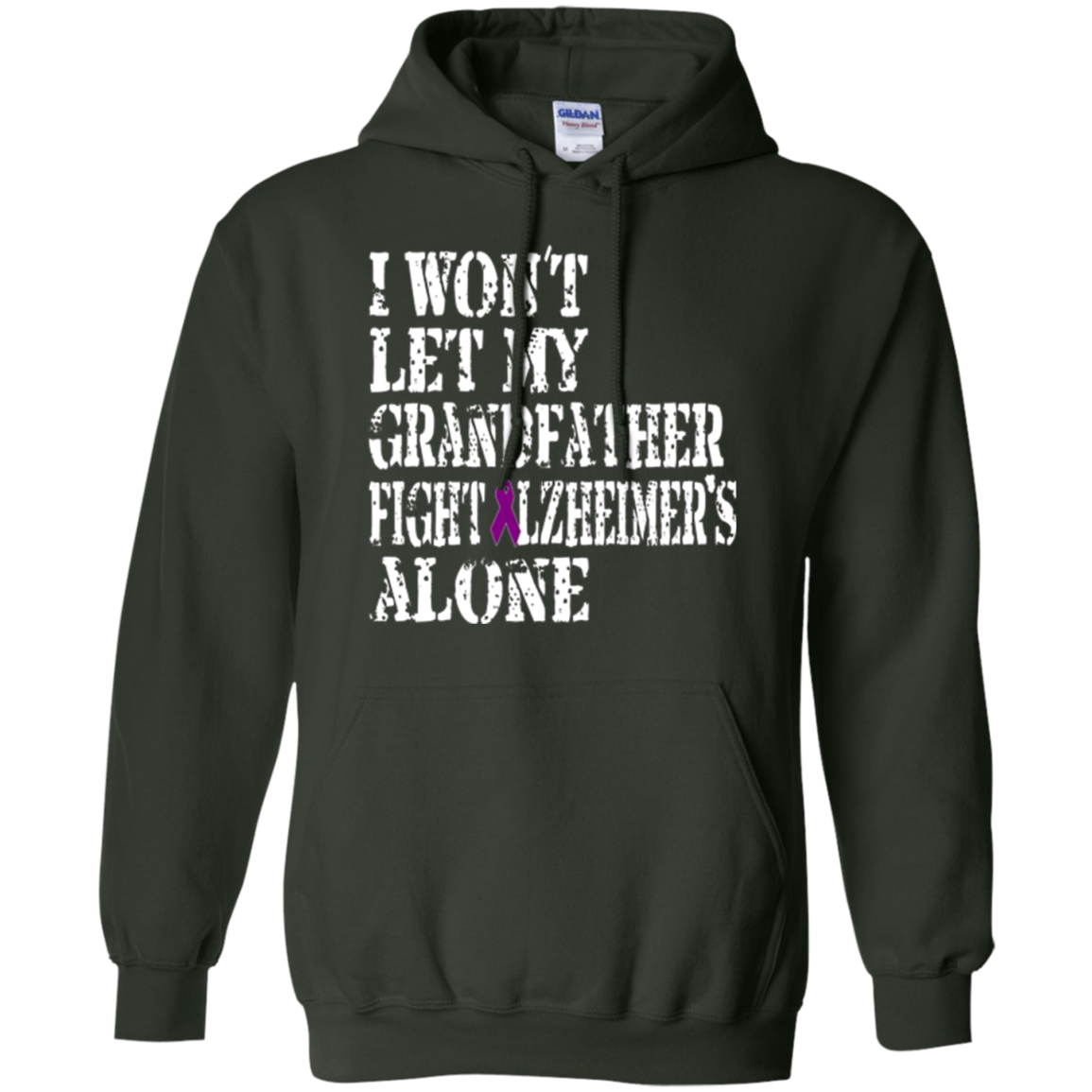 Alzheimer's Awareness Tee For Grandfather Purple Ribbon Tees