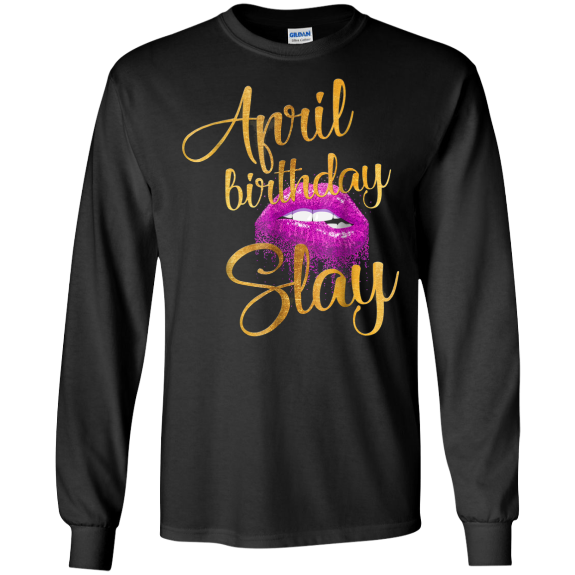 April Birthday Purple Lips Slay T-shirt Birthday Gift