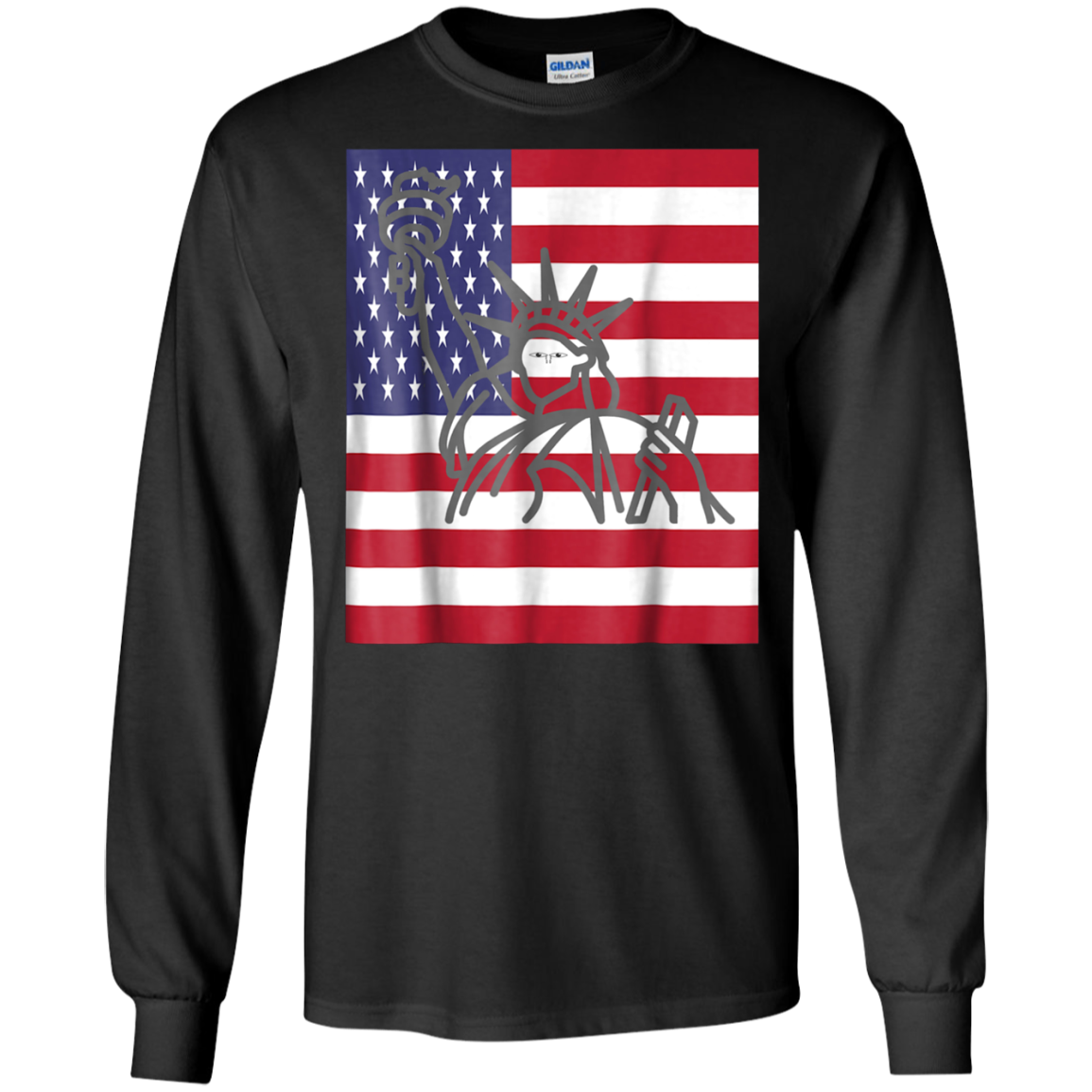 American Flag With Statue of Liberty