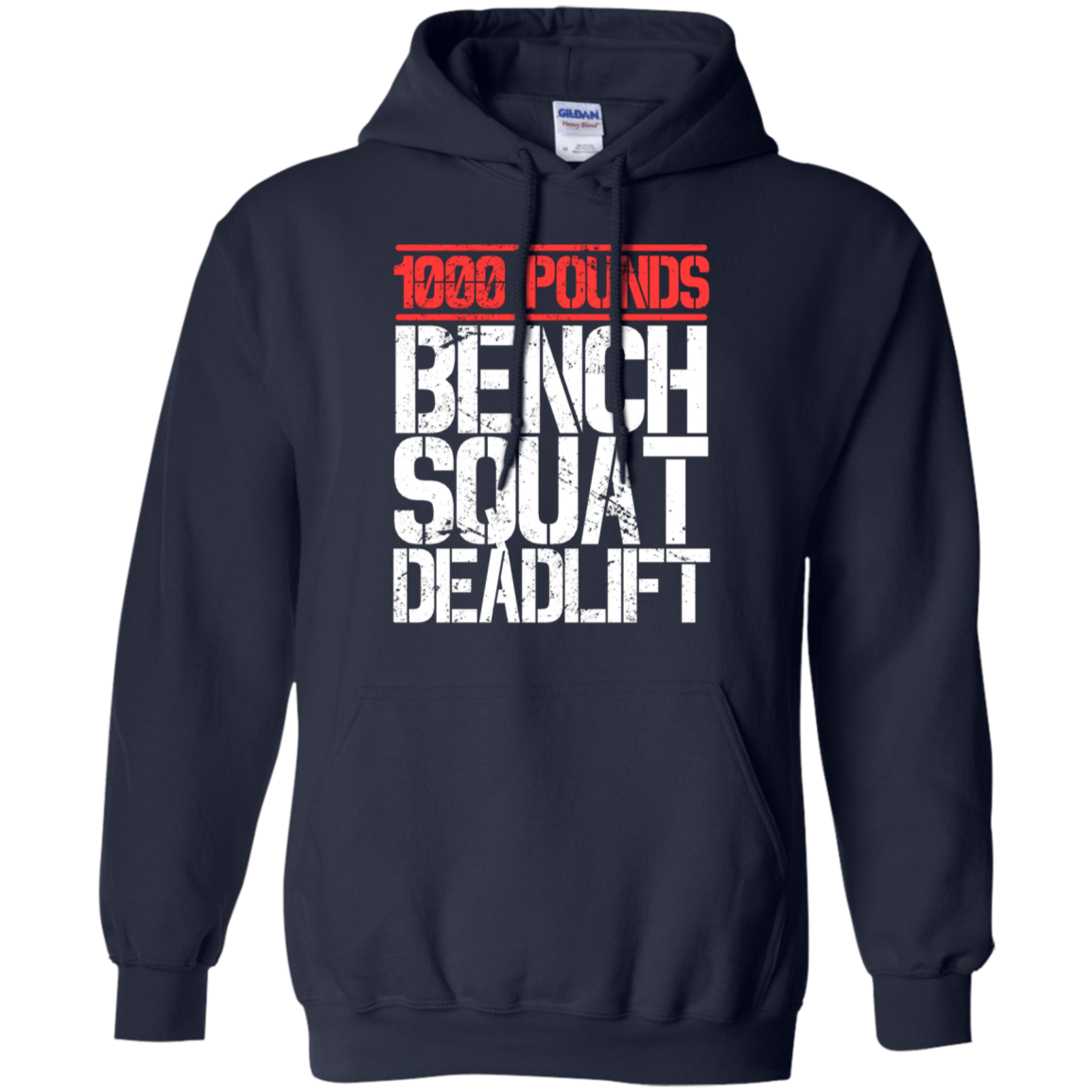 1000 Pounds, Bench Squat Deadlift Powerlifter Club T-Shirt