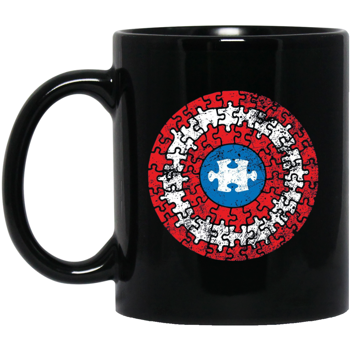 Autism Awareness Shirts Captain Autism Puzzle Shield T-Shirt