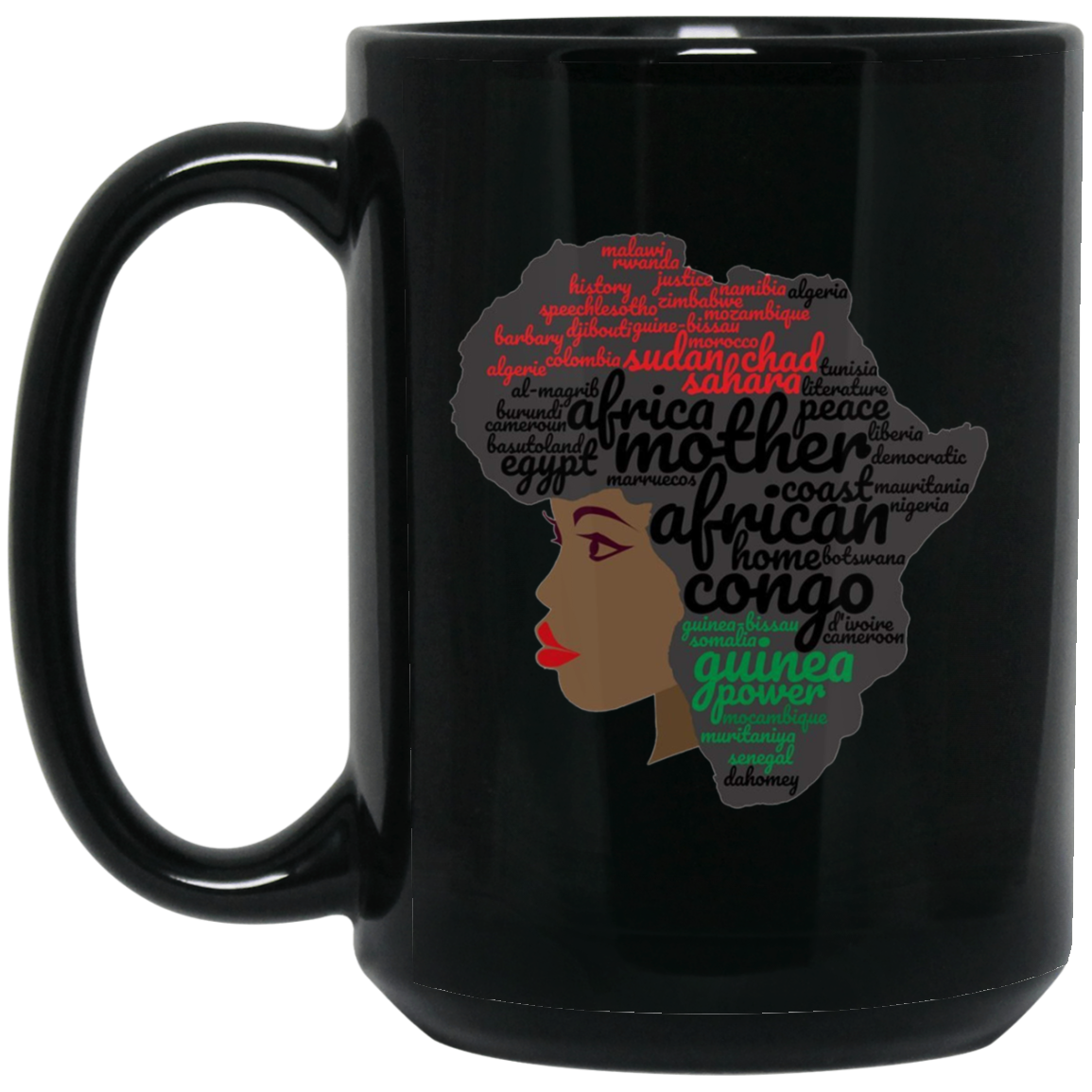 Afro Word Art Natural Hair T-Shirt for Black Women