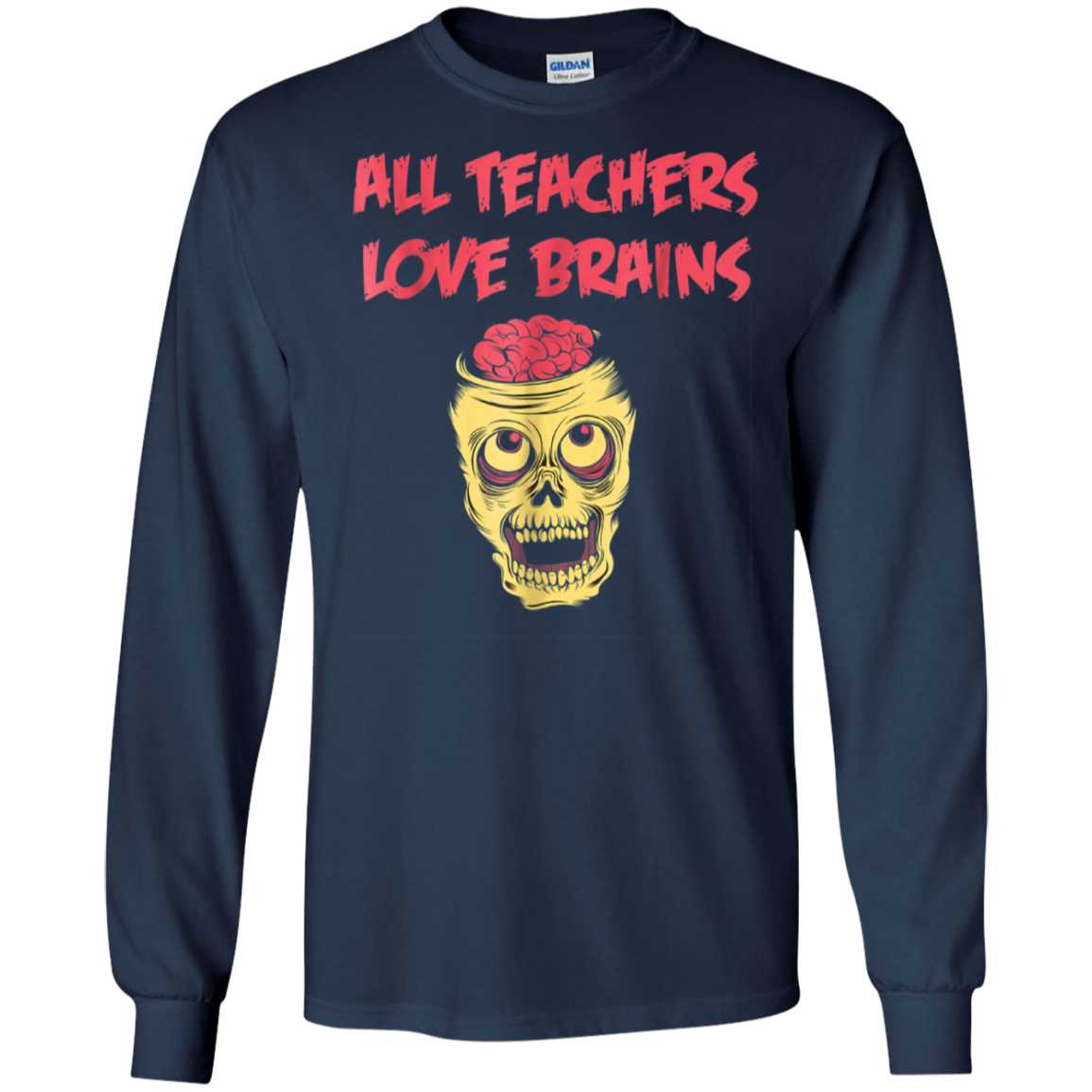 Funny Halloween Teacher All Teachers Love Brains T Shirt