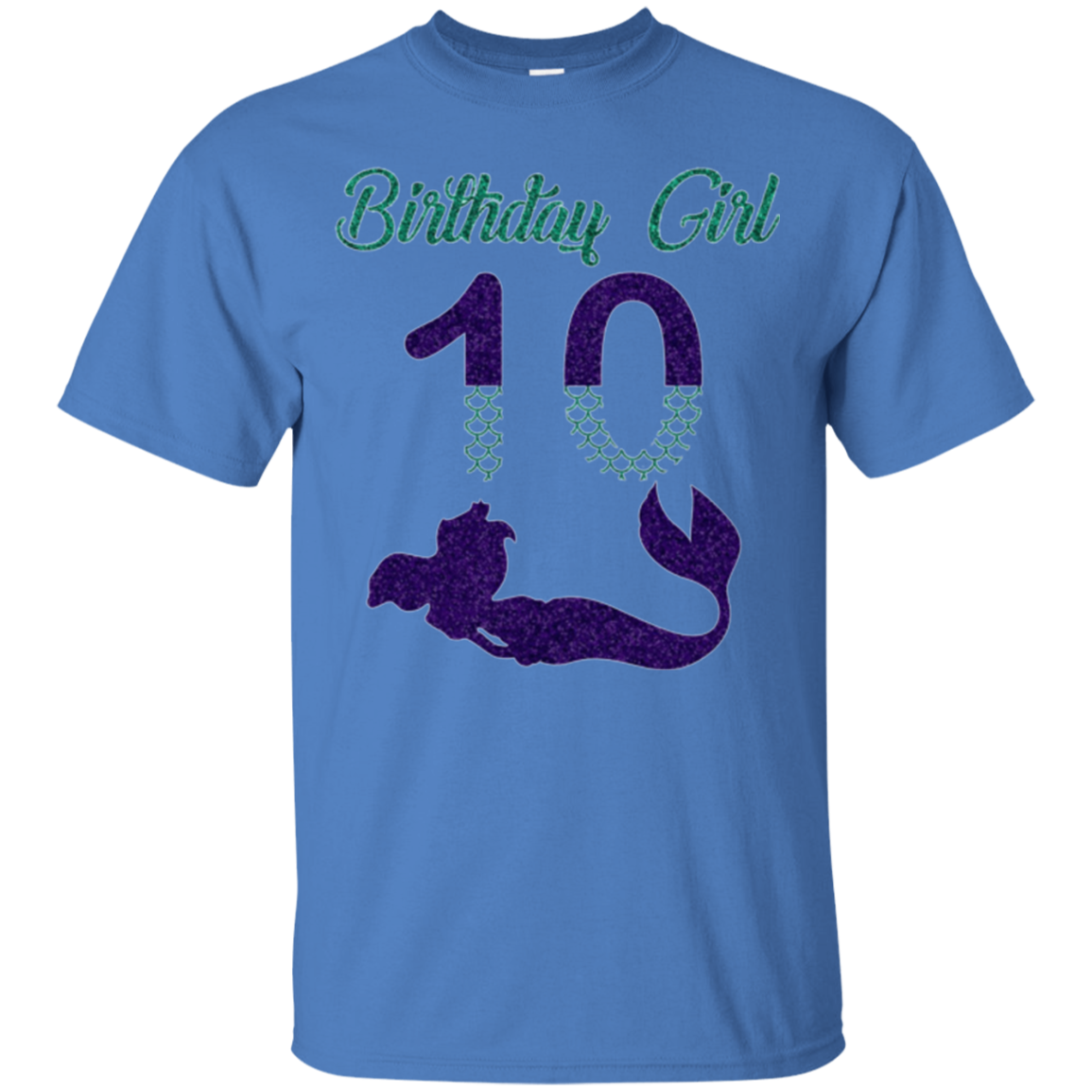 10th Birthday Girl Purple Mermaid T-Shirt