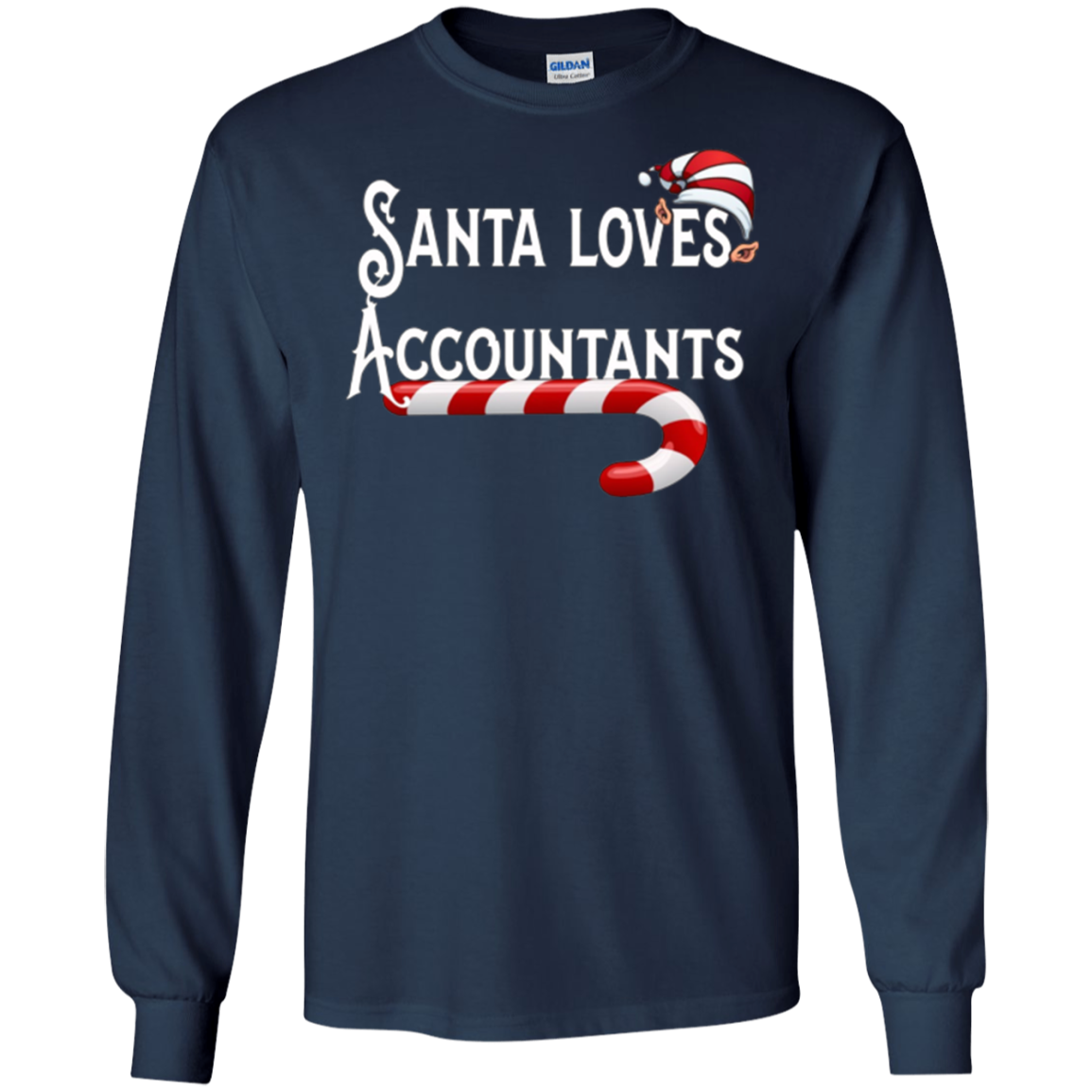 Santa Loves Accountants T-Shirt Numbers Gift Tee