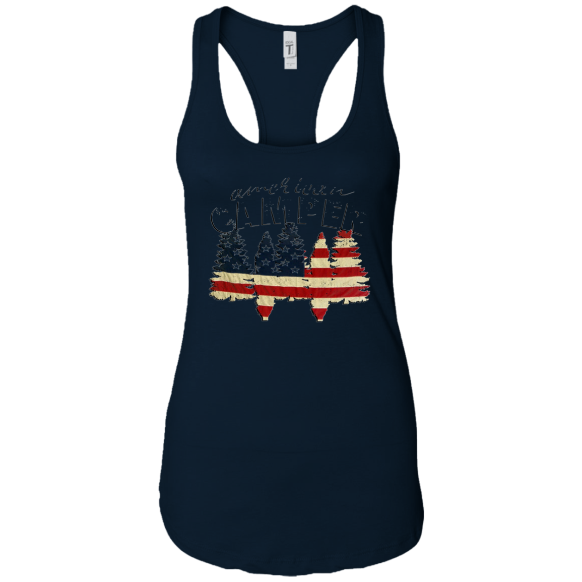 American Camper U.S. Flag Patriotic Camping T Shirt