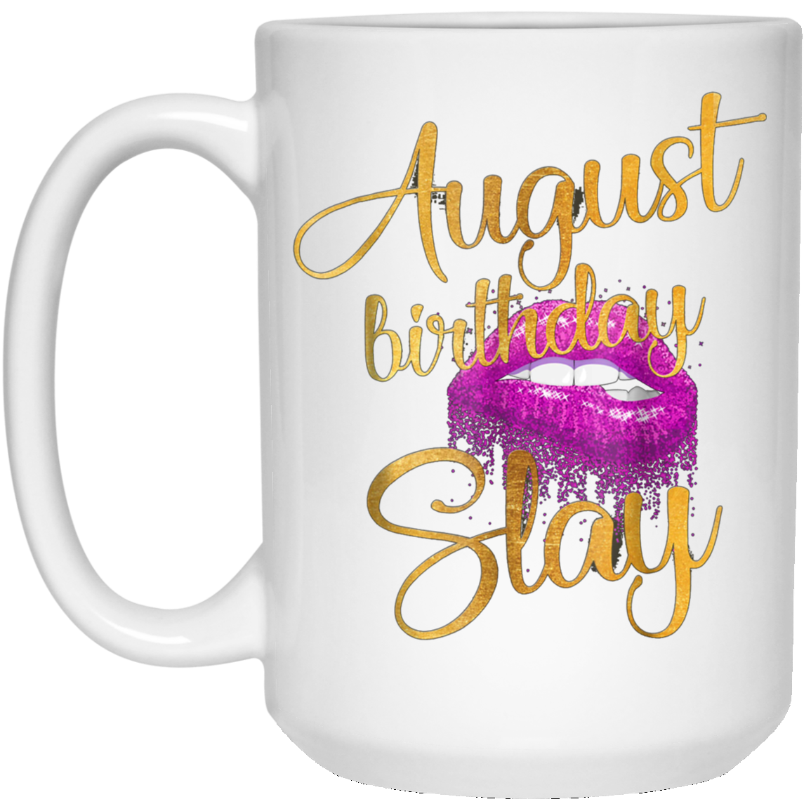 August Birthday Purple Lips Slay T-shirt Birthday Gift