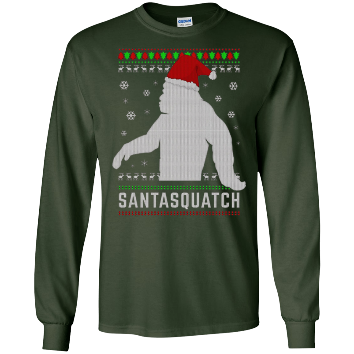 Santasquatch Christmas Ugly Sweater T-Shirt Funny Gift