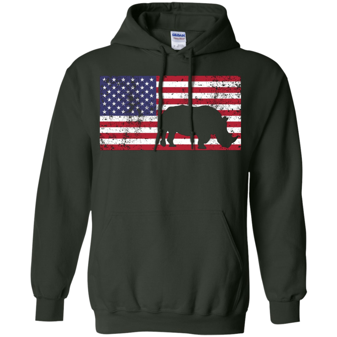 American Flag Rhino Rhinoceros Conservation T-Shirt Gift
