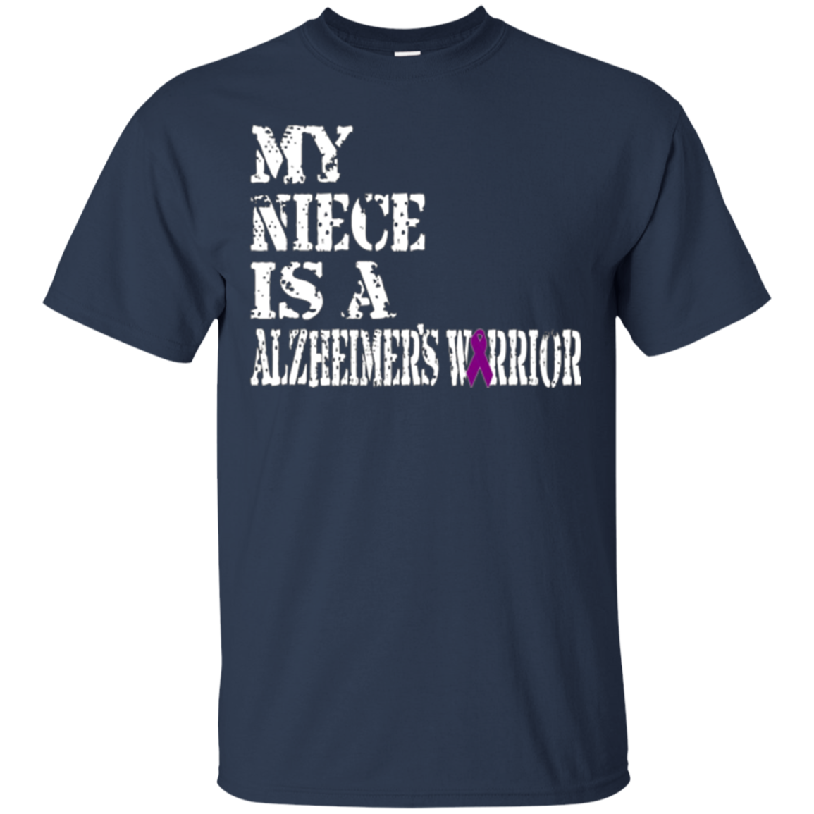 Alzheimer's Awareness T Shirt For Nieces Purple Ribbon Tee