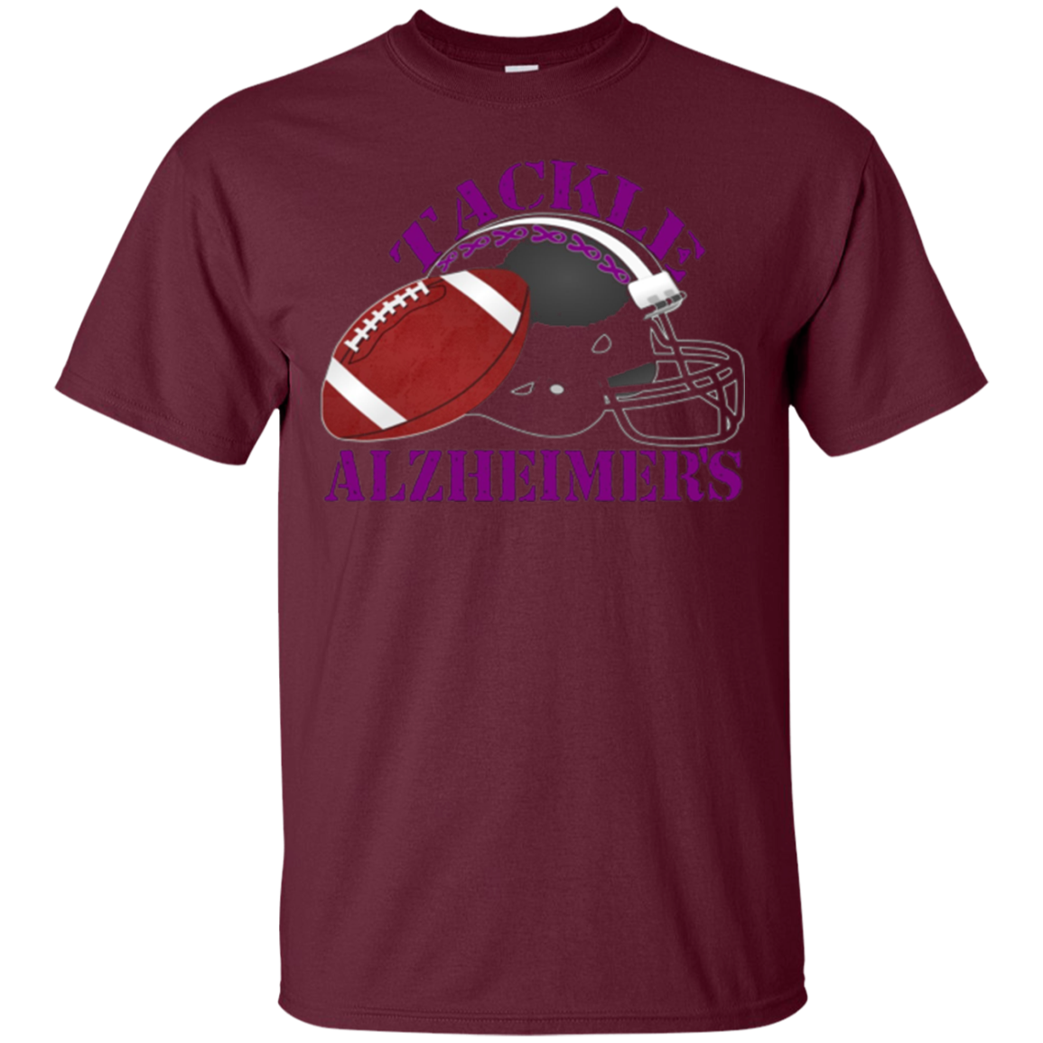 Alzheimer Awareness Purple Ribbon T-Shirt For Football Fans