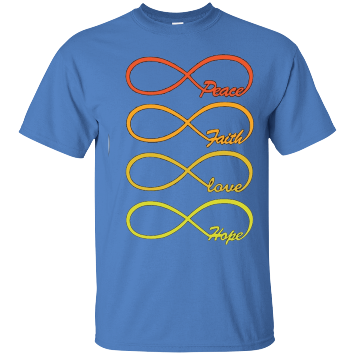 AfhhF Women's Infinity Peace Hope Faith Love Summer Short Sleeve T Shirts Funny Tees
