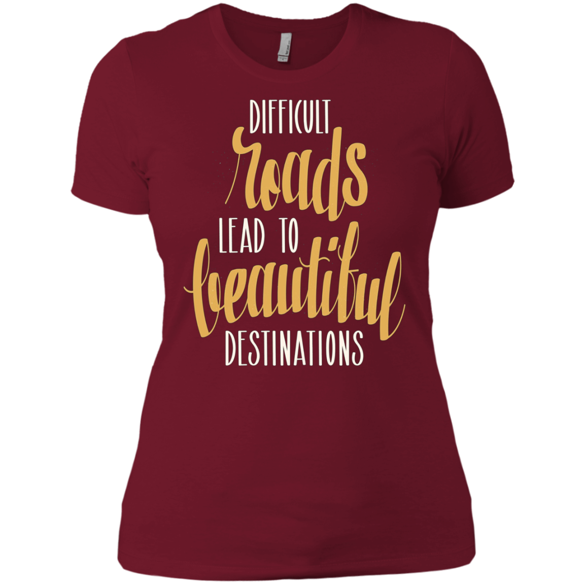 Adventure Hiking Trekking Quote Beautiful Roads T_Shirt