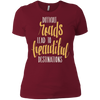 Image of Adventure Hiking Trekking Quote Beautiful Roads T_Shirt