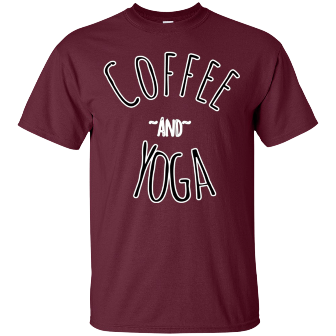 "Coffee and Yoga" Black And White Tee